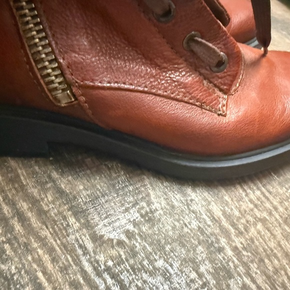 MJUS Sz. 38 (7.5) worn twice!! Brown Leather Ankle Boots zip suede top cognac - Picture 16 of 16